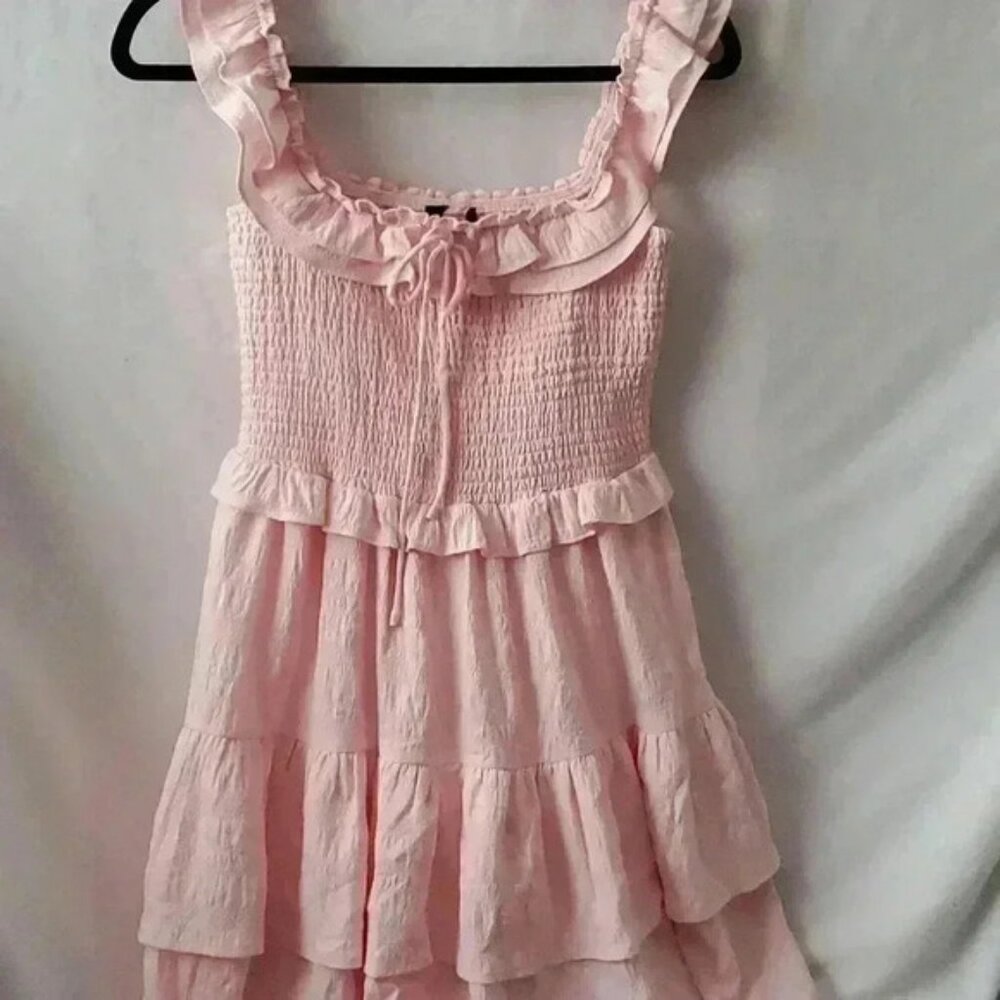 Pink ruffled dress